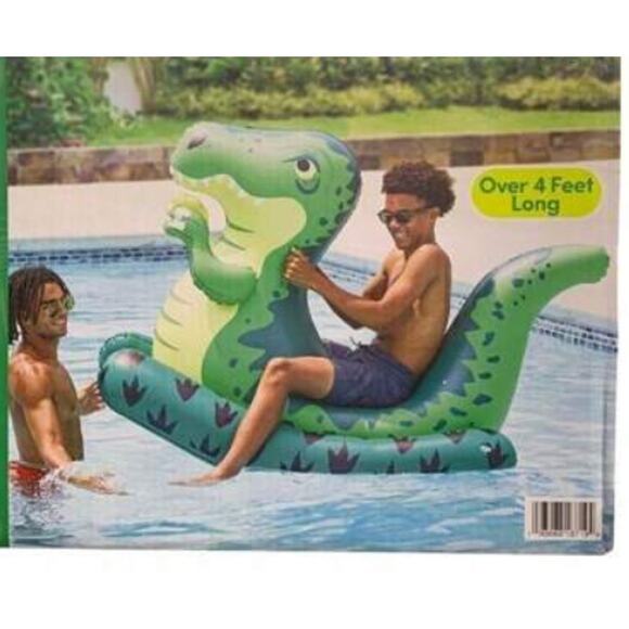 Members Mark Inflatable Ride On Pool Float Dinosaur 4 ft long NEW Toy Floatie - Picture 1 of 3